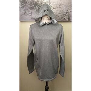 Under Armour Fitted Coldgear hoodie grey Sweatshirt, women's size medium